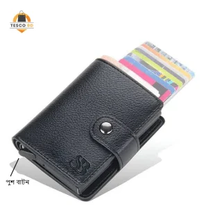 পুশ বাটন কার্ড হোল্ডার ওয়ালেট